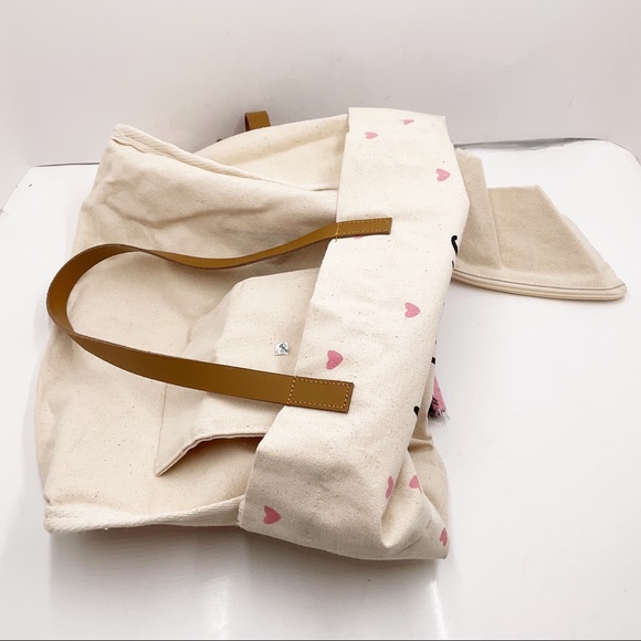 🆕{Eccolo} Canvas Pom Pom Tote Dayna Lee Collection - Picture 7 of 16